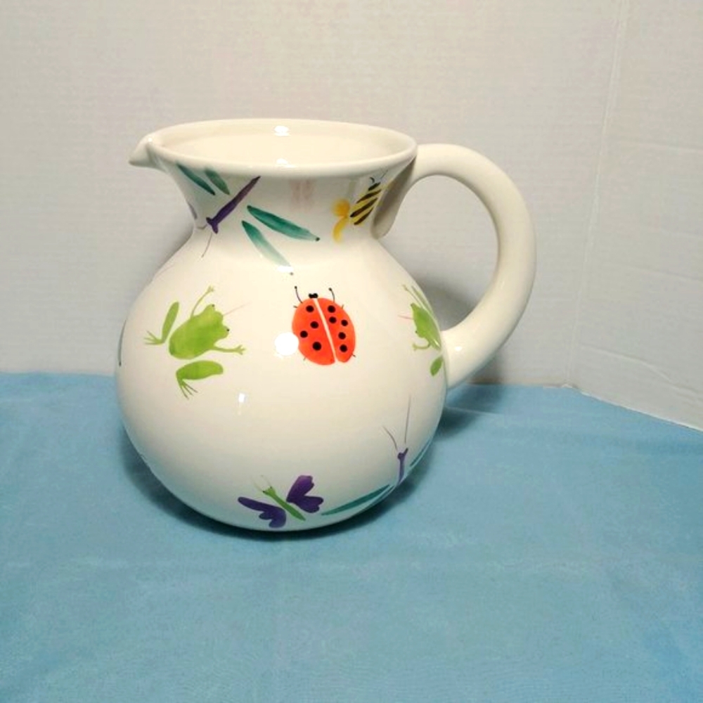 HUG BUG Large Ceramic Ball Pitcher RARE - Picture 4 of 11